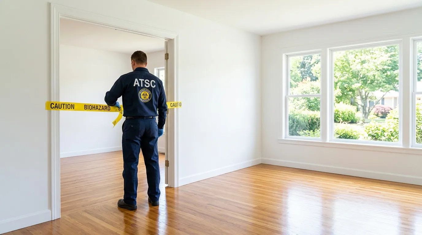 Certified biohazard cleanup crew performing Decomposition Cleanup in Plum